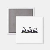 3 Black Cats Funny Cat Lovers Design Vrouwen Manne Magneet (Voorkant / Achterkant)