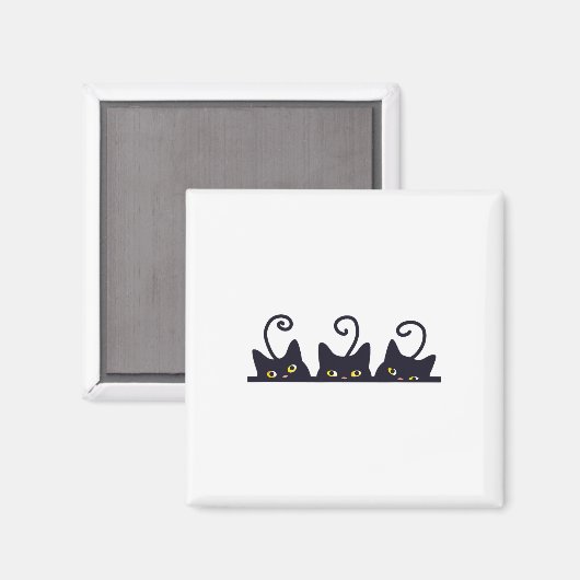 3 Black Cats Funny Cat Lovers Design Vrouwen Manne Magneet (Voorkant / Achterkant)