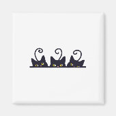 3 Black Cats Funny Cat Lovers Design Vrouwen Manne Magneet (Voorkant)