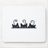 3 Black Cats Funny Cat Lovers Design Vrouwen Manne Muismat (Voorkant)