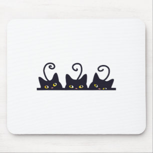 3 Black Cats Funny Cat Lovers Design Vrouwen Manne Muismat