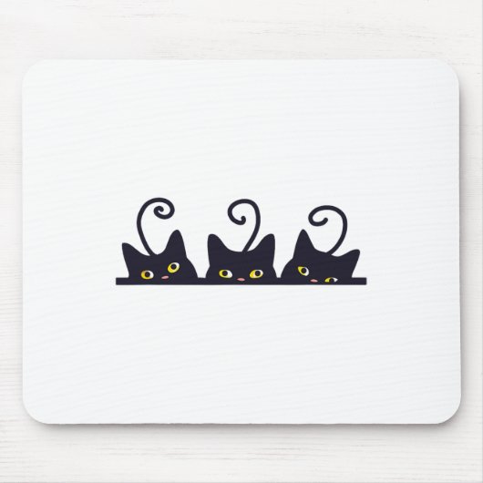 3 Black Cats Funny Cat Lovers Design Vrouwen Manne Muismat (Voorkant)