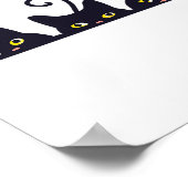 3 Black Cats Funny Cat Lovers Design Vrouwen Manne Poster (Hoek)