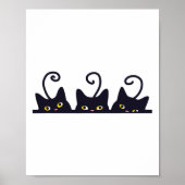 3 Black Cats Funny Cat Lovers Design Vrouwen Manne Poster (Voorkant)