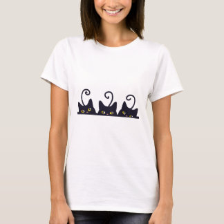 3 Black Cats Funny Cat Lovers Design Vrouwen Manne T-shirt