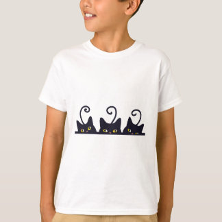 3 Black Cats Funny Cat Lovers Design Vrouwen Manne T-shirt