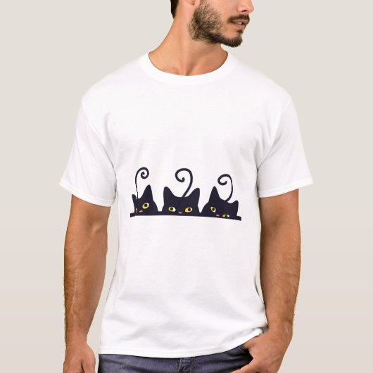 3 Black Cats Funny Cat Lovers Design Vrouwen Manne T-shirt (Voorkant)