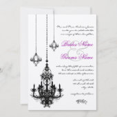 3 Black Chandeliers Wedding Invitations Kaart (Voorkant)