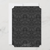 3 Black Chandeliers Wedding Invitations Kaart (Achterkant)