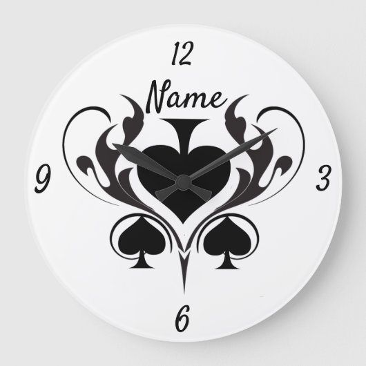 3 Black Spades Tribal Thunder_Cove Grote Klok (Voorkant)