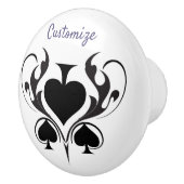 3 Black Spades Tribal Thunder_Cove Keramische Knop (Rechts)