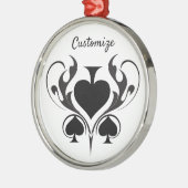 3 Black Spades Tribal Thunder_Cove Metalen Ornament (Links)