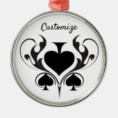 3 Black Spades Tribal Thunder_Cove Metalen Ornament (Voorkant)