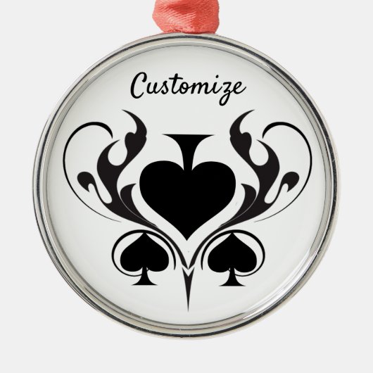 3 Black Spades Tribal Thunder_Cove Metalen Ornament (Voorkant)