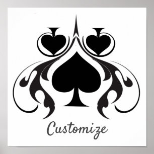 3 Black Spades Tribal Thunder_Cove  Poster