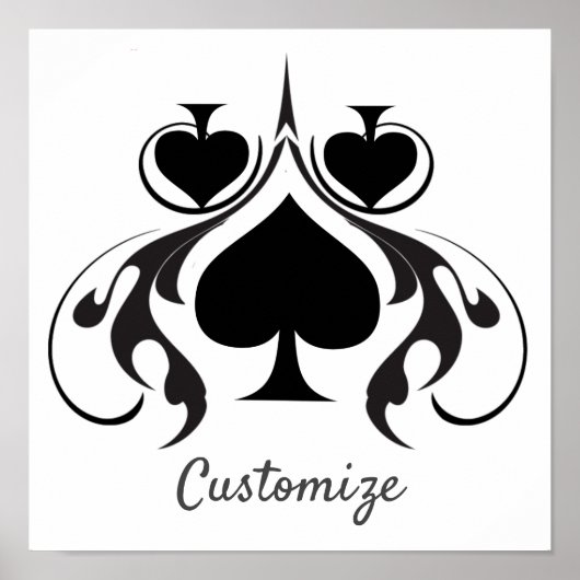 3 Black Spades Tribal Thunder_Cove Poster (Voorkant)