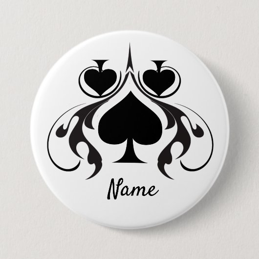 3 Black Spades Tribal Thunder_Cove Ronde Button 7,6 Cm (Voorkant)