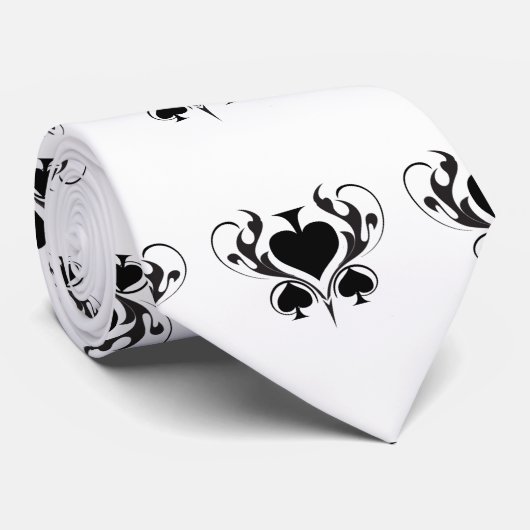 3 Black Spades Tribal Thunder_Cove Stropdas (Opgerold)