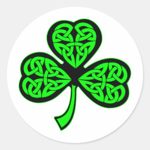 3 Blad Keltische Klaver Shamrock Ronde Sticker