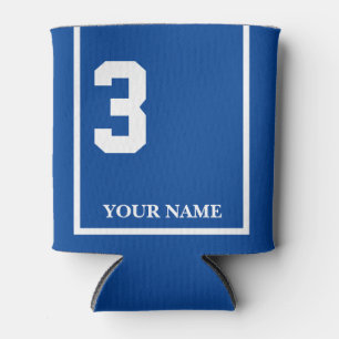 3 Blauw met Witte Paard Zadeldeken Custom Blikjeskoeler