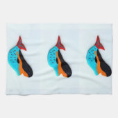 3 blauwe keukenhanddoeken (Horizontaal)