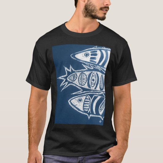 3 Blauwe Vissen T-shirt (Voorkant)