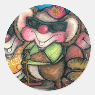 3 Blind Mice Nursery Rhymetime Kaart Ronde Sticker