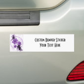 3  bloemen - Paars Bumpersticker (Op auto)