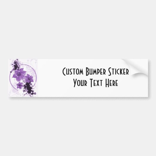 3  bloemen - Paars Bumpersticker (Voorkant)