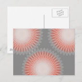 3 bloemige abstracte kunst briefkaart (Voorkant / Achterkant)