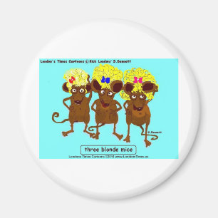 3 Blonde Muizen Grappige T-shirts Mokken Kaarten & Magneet