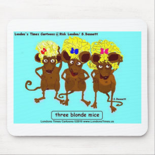 3 Blonde Muizen Grappige T-shirts Mokken Kaarten & Muismat