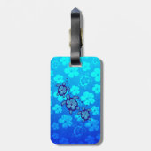 3 Blue Honu Turtles Bagagelabel (Achterkant verticaal)