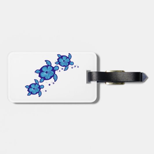 3 Blue Honu Turtles Bagagelabel (Achterkant horizontaal)