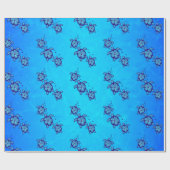 3 Blue Honu Turtles Cadeaupapier (Vlak)