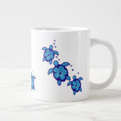 3 Blue Honu Turtles Grote Koffiekop (Rechts)