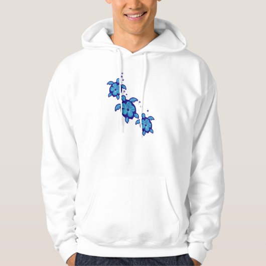 3 Blue Honu Turtles Hoodie (Voorkant)
