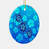 3 Blue Honu Turtles Keramisch Ornament (Rechts)