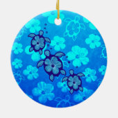 3 Blue Honu Turtles Keramisch Ornament (Achterkant)
