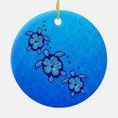 3 Blue Honu Turtles Keramisch Ornament (Achterkant)