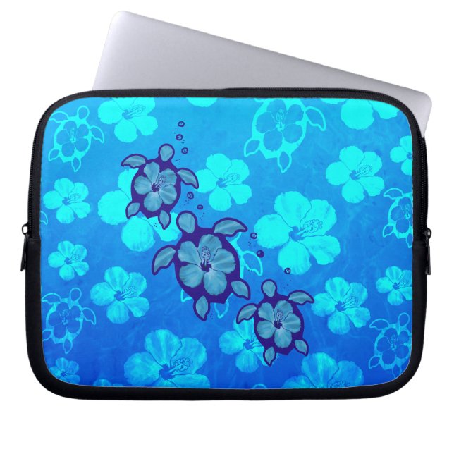 3 Blue Honu Turtles Laptop Sleeve (Voorkant)