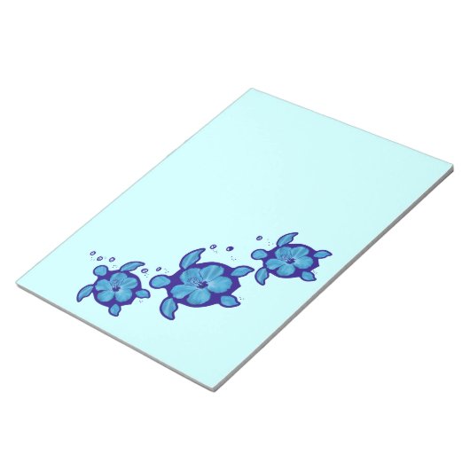3 Blue Honu Turtles Notitieblok (Schuin)