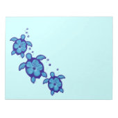 3 Blue Honu Turtles Notitieblok (Voorkant)