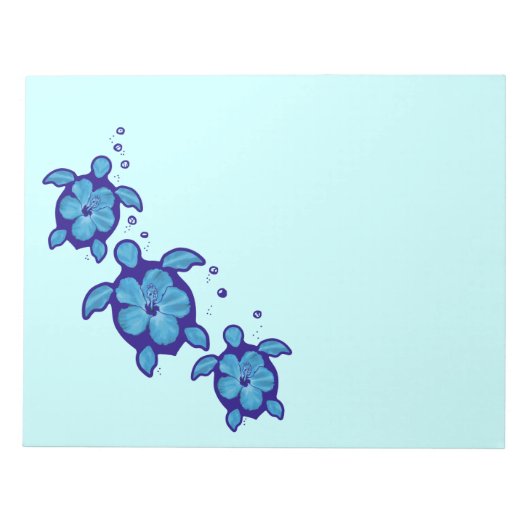 3 Blue Honu Turtles Notitieblok (Voorkant)