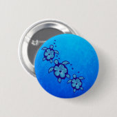 3 Blue Honu Turtles Ronde Button 5,7 Cm (Voorkant /achterkant)