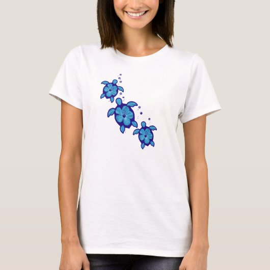 3 Blue Honu Turtles T-shirt (Voorkant)