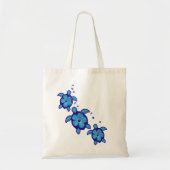 3 Blue Honu Turtles Tote Bag (Voorkant)