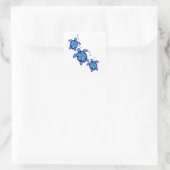 3 Blue Honu Turtles Vierkante Sticker (Tas)