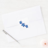3 Blue Honu Turtles Vierkante Sticker (Envelop)
