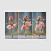 3 Blush Pink Rose Fairy Ballerinas DJ8L Decoupage Tissuepapier (Voorkant)